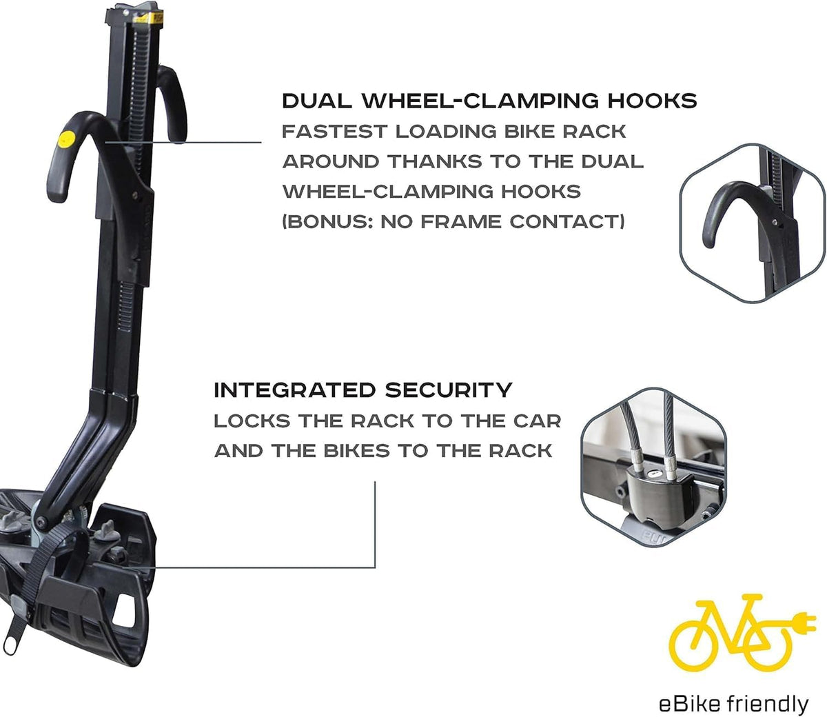Saris SuperClamp EX 2-Bike Hitch Rack – Lightweight Platform Bike Carrier for Car, SUV, Truck – Tilting Design, Secure Wheel Clamping, Fits Road, Mountain, E-Bikes – 1.25" and 2" Hitch Receiver