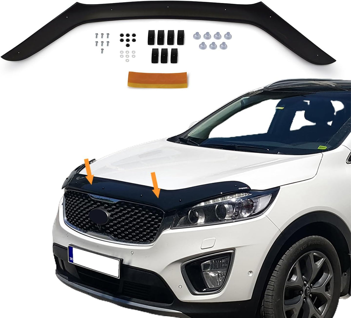Hood Deflector Guard Fits Kia Sorento 2016-2020 | Bug & Bonnet Shields, Protects from Particles & Bug, All Weather - Durable - Easy assembly without Drill
