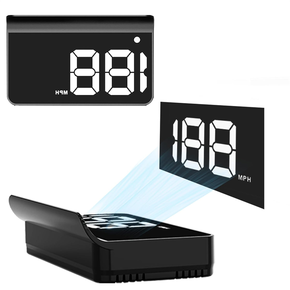 Heads up Display for Cars,Car HUD,Head up Display for Car,Digital GPS HUD Speedometer,USB Cable Plug and Play,Automatic Brightness Adjustment,Large Font Display (K1-White)