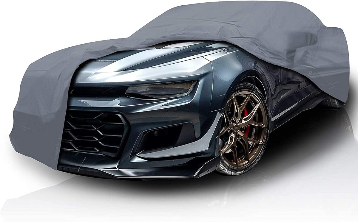 5 Layer Full Car Cover – Semi Custom Fit for Chevrolet Chevy Camaro Model Year 2010-2024 | All-Weather Protection: Dustproof, Windproof, UV-Resistant, Breathable & Durable