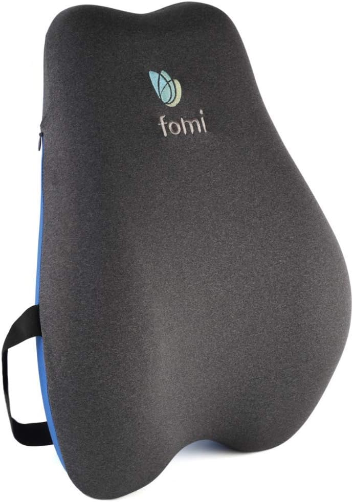FOMI Extra High Back Lumbar Support Pillow | Thick Thoracic Foam Pad for Car, Home, Office, Gaming Chair, Wheelchair, Recliner | Sciatica, Tailbone Pain Relief | Upper Lower Backrest, Posture Aid