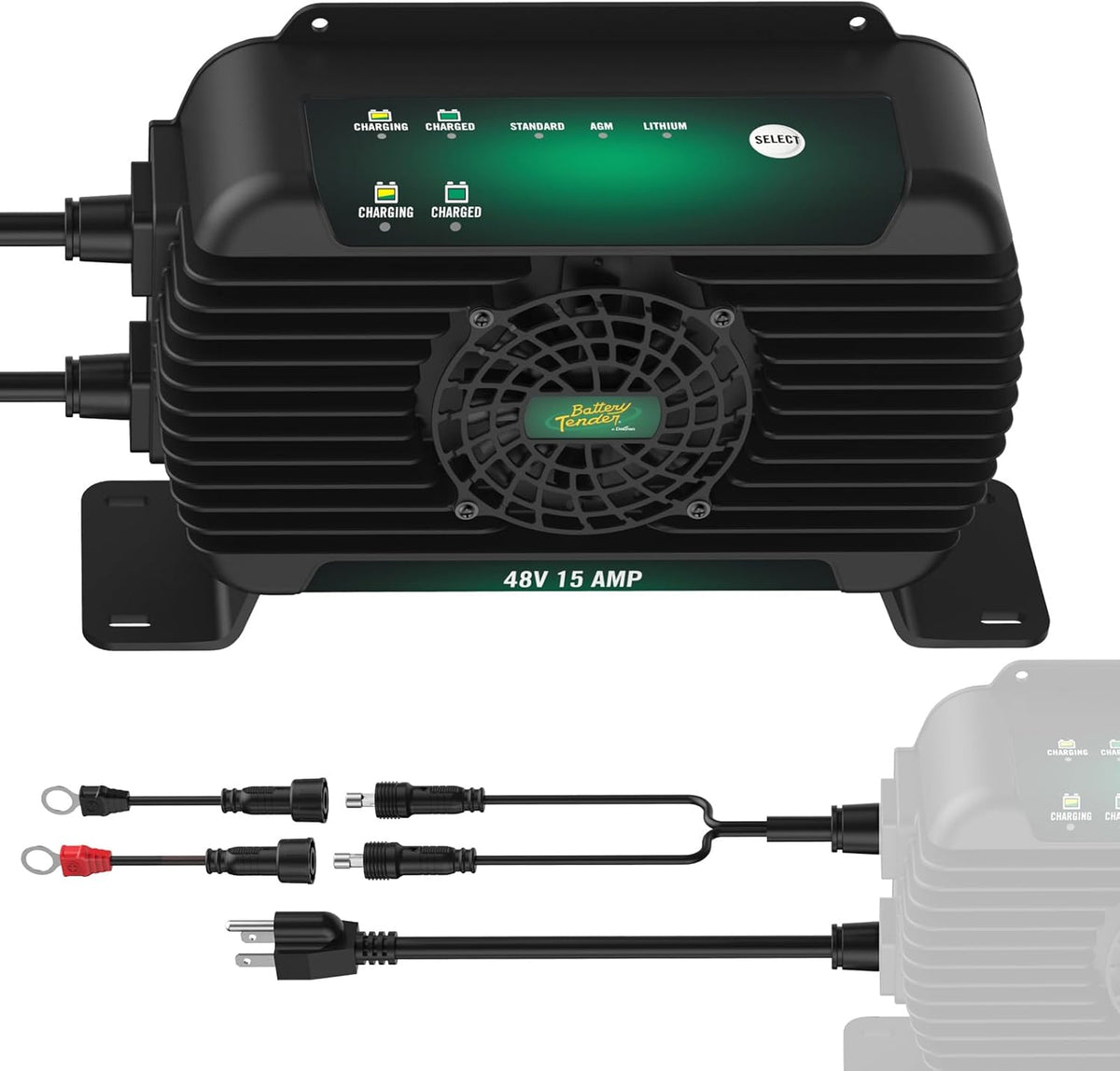 Battery Tender PowerPlus 48V, 15 AMP Battery Charger and Maintainer - Golf Cart and Marine Applications - IP68 Weather Resistant