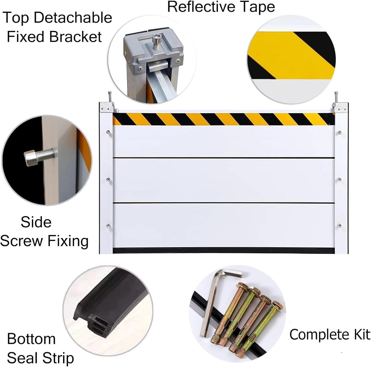 Reusable Heavy Duty Aluminum Flood Barriers for Home Exterior, Flood Protection Barriers Water Barrier Door Quick Detachable Garage Doors Detachable Mobile Rain Water Baffle ( H 47.2 inch L 7FT)