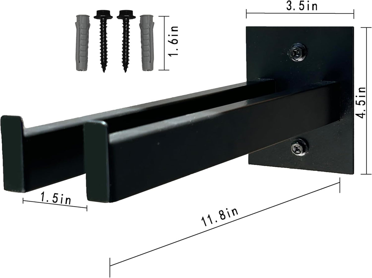 Garden Tool Rack,Wall-Mounted Organizer for Shovels, Rakes, Brooms, and Trowels,Heavy-Duty Black Stainless Steel Tool Holder,Fits Handles Under 1.5" Diameter,Garage or Shed Storage