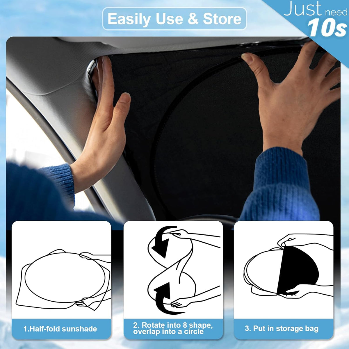 Custom Fit Corolla Windshield Sunshade for 2009-2012 2013 Toyota C-orolla Hatchback Sedan Accessories (Not for Corolla Cross) Front Window Shield Cover Sun Visor Protector Block UV Rays