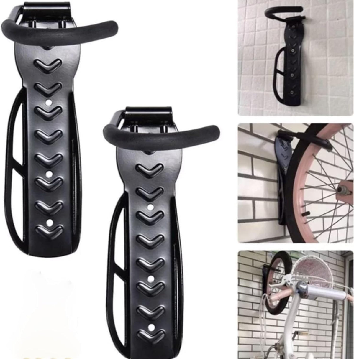 JEUIHAU 6 Pack Bike Rack Garage Wall Mount, Vertical Bike Hooks, Heavy Duty Bike Hanger with Non-Reversible Hooks, Bicycle Vertical System with Screws, for Indoor, Garage, Shed Bike Storage