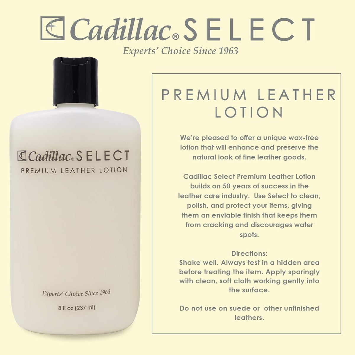 Cadillac Select Premium Leather Care Kit - Leather Cleaner, Lotion Conditioner & Water & Stain Protector