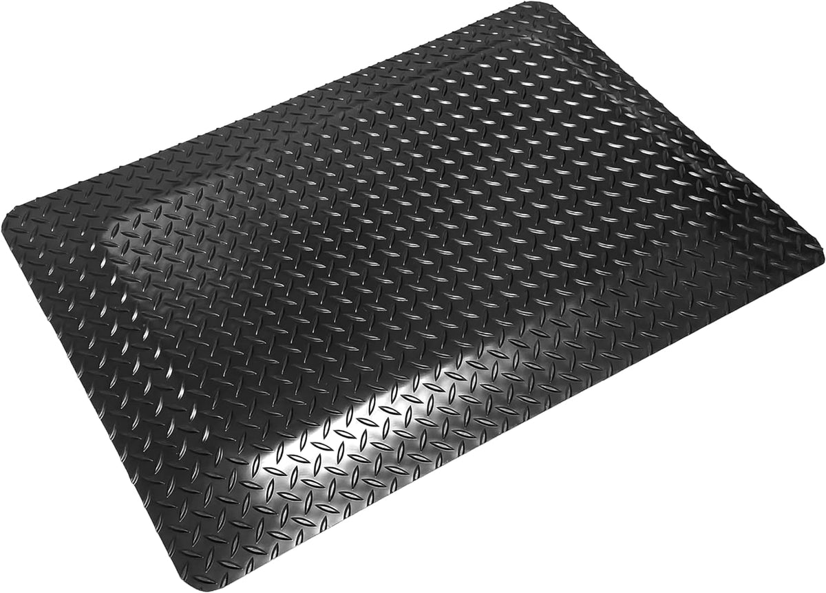 Rhino Mats, American Classic Diamond Anti-Fatigue Mats, Industrial Ergonomic Comfort Standing Mat for Work, Home, Garage, Office, Kitchen or Anywhere (Black 9/16" Thick, 3 FT. x 21 FT.)