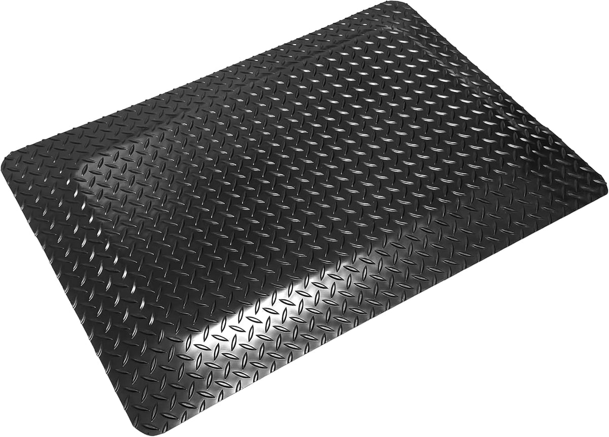 Rhino Mats, American Classic Diamond Anti-Fatigue Mats, Industrial Ergonomic Comfort Standing Mat for Work, Home, Garage, Office, Kitchen or Anywhere (Black 1" Thick, 2 FT. x 2 FT.)