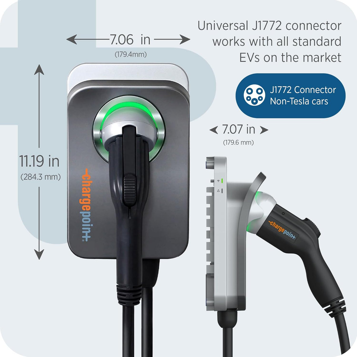 ChargePoint HomeFlex Level 2 EV Charger J1772, Hardwired for Electric Car - Fast Smart Battery Power Charging at Home for Electric Automobile Vehicles