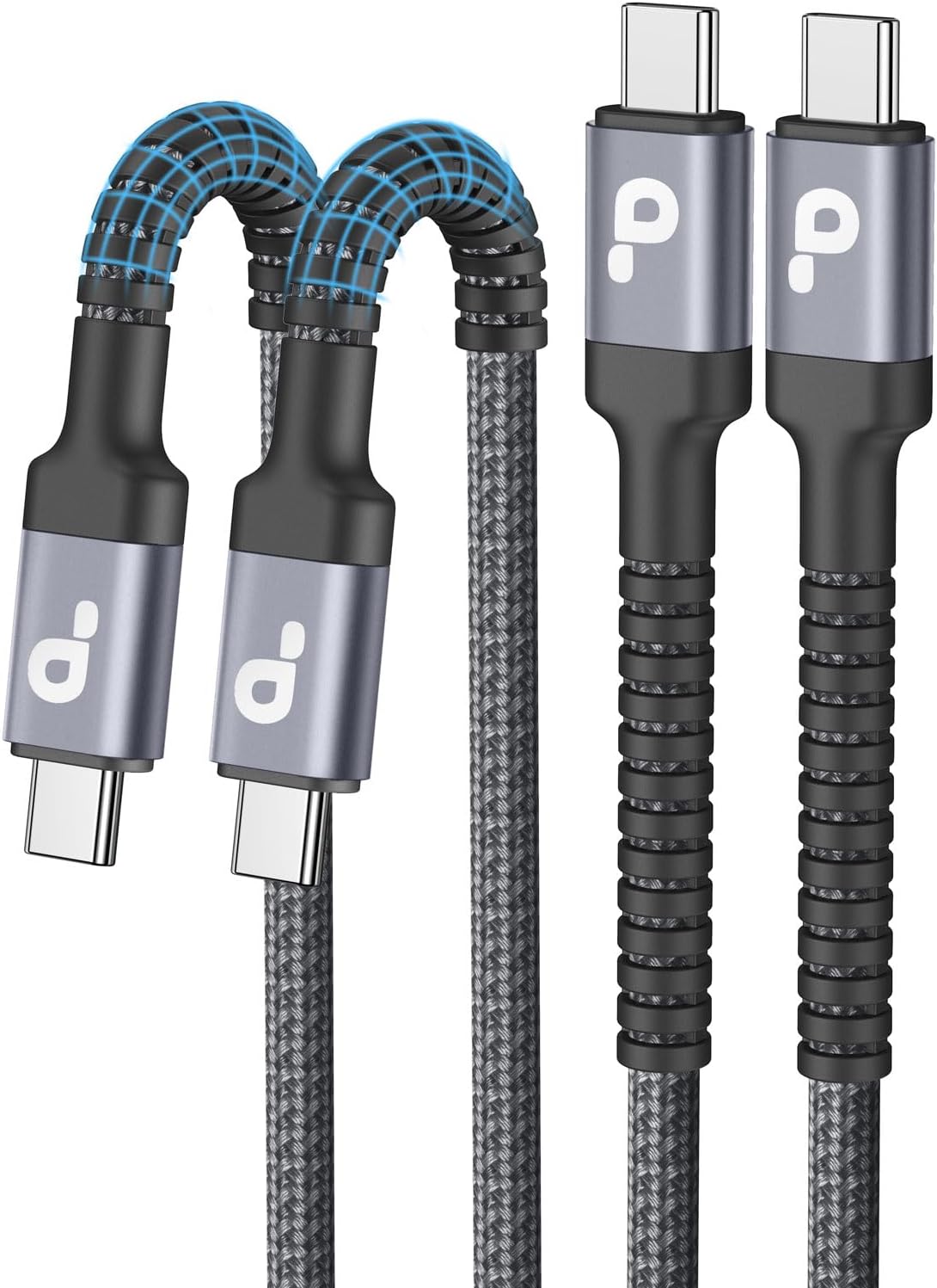 USBC Cable 6FT, 2 Pack USB-C to USB-C Cables, Type C Fast Charging Nylon Braided USBC Charger Cable Compatible with iPhone 16/15/Pro/Plus/Pro Max/Samsung Galaxy S23/LG/Switch