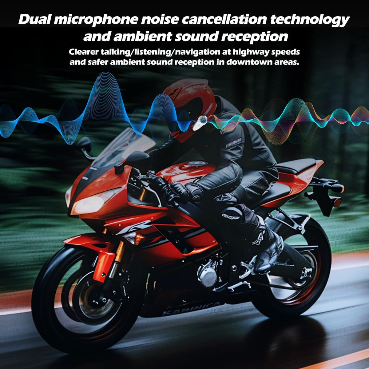 Motorcycle Bluetooth Headset T2Plus Dual Chip MESH Intercom 10-Way Motorcycle Helmet Bluetooth Helmet Intercom Communication Systems with Double Coil Subwoofer Speakers (White/Silver)