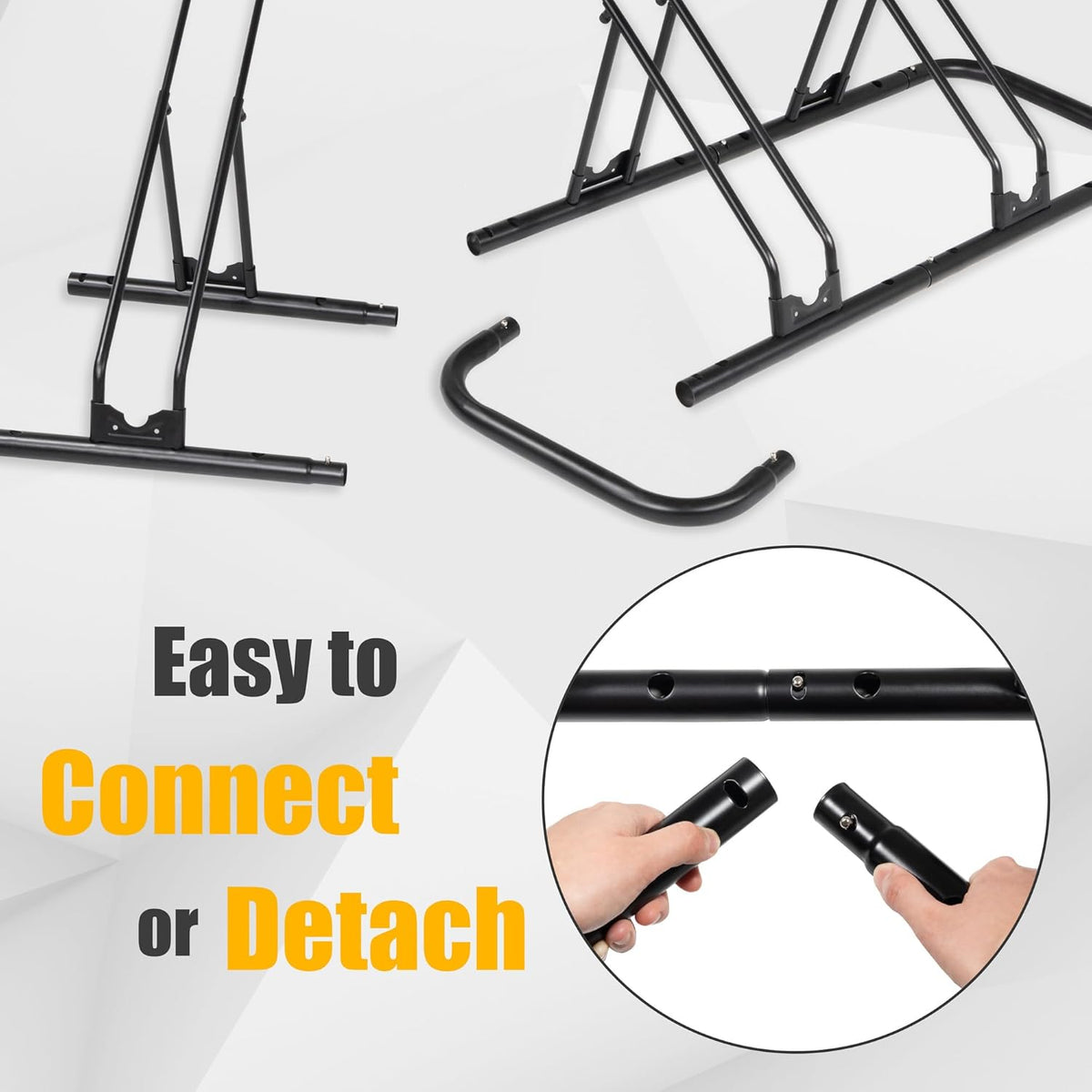 CyclingDeal Bike Rack Floor Parking Bike Stand for up to 6 Bicycles | Indoor, Home & Garage Storage Rack | Stable & Secure Bicycle Stand w/Tire Grooves Up to 29", Holding Plates & Custom Spacing