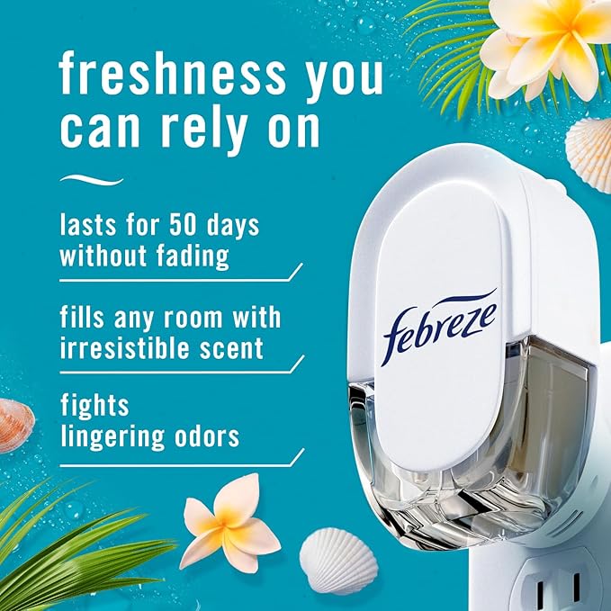 Febreze Odor-Fighting Fade Defy PLUG Air Freshener Refill, Bora Bora, .87 fl. oz. Oil Refills- Pack of 1