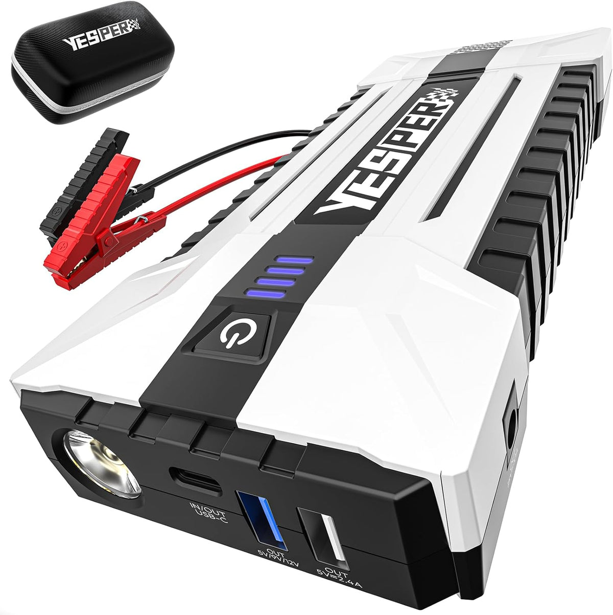 YESPER Battery Jump Starter Portable, 3000A Booster Pack Jump Box for 12V Car (Up to 10L Gas/8L Diesel Engine), Jumper Cables with DSLI Safe Tech, PD 15W Fast Charge & DC 15V Port