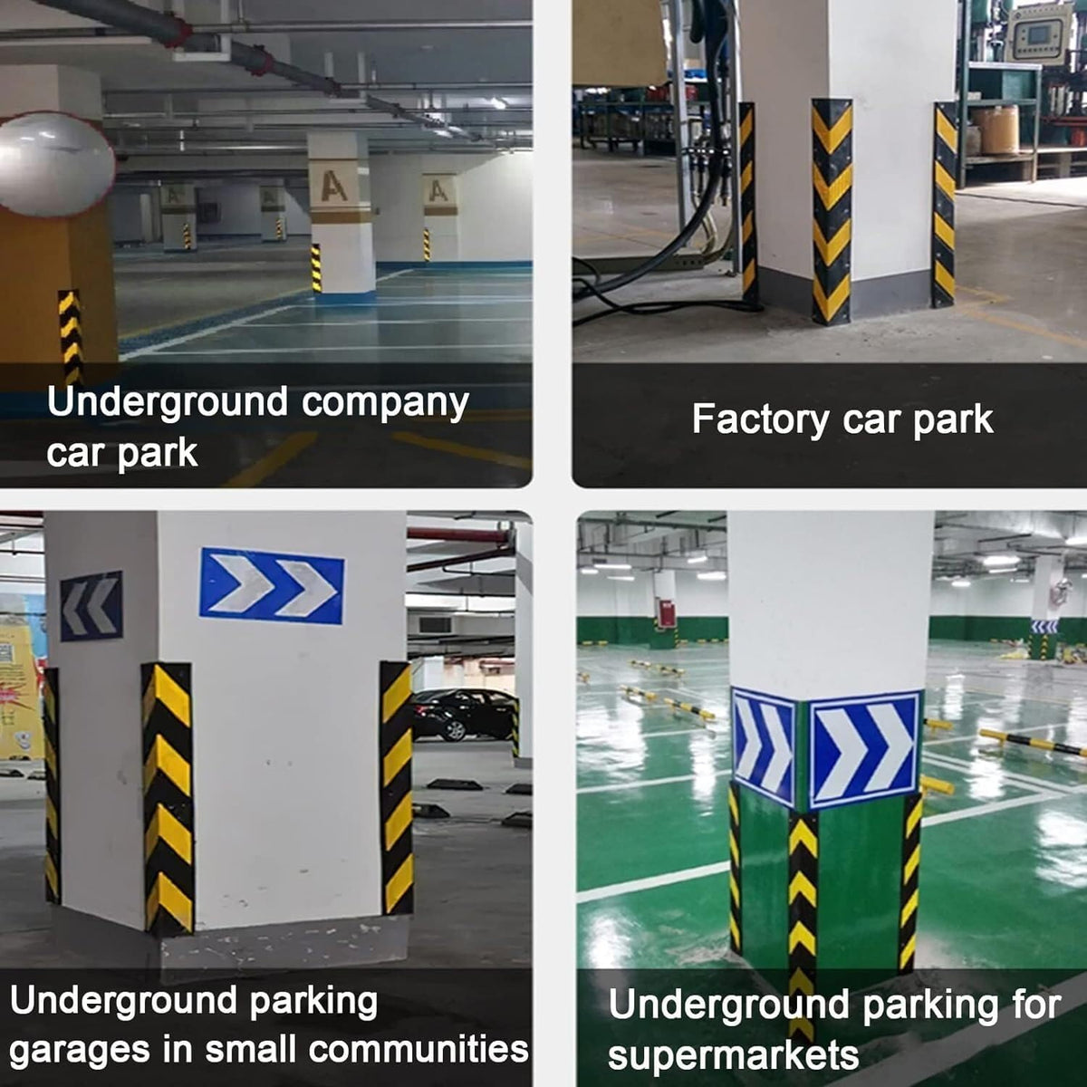 Workshop Rubber Protector, Reflective Floor Garage Edge Corner Guard, 1cm Thick