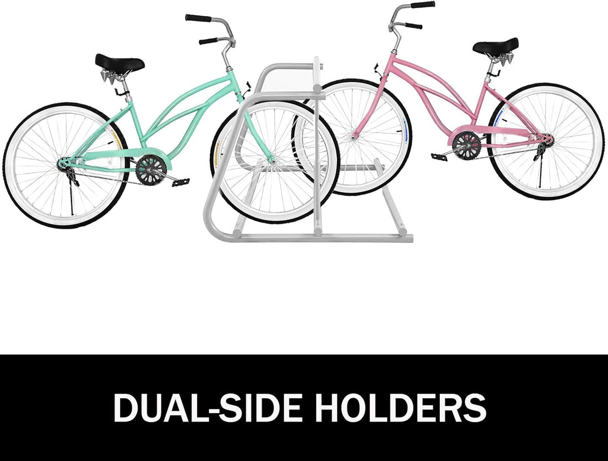 BestEquip 10 Holders Floor Bike Rack, 59" Length All-Steel Grid Bike Rack, 10-Bike Capacity Dual-Side Storage Stand for Garages Streets Yards Bike Events