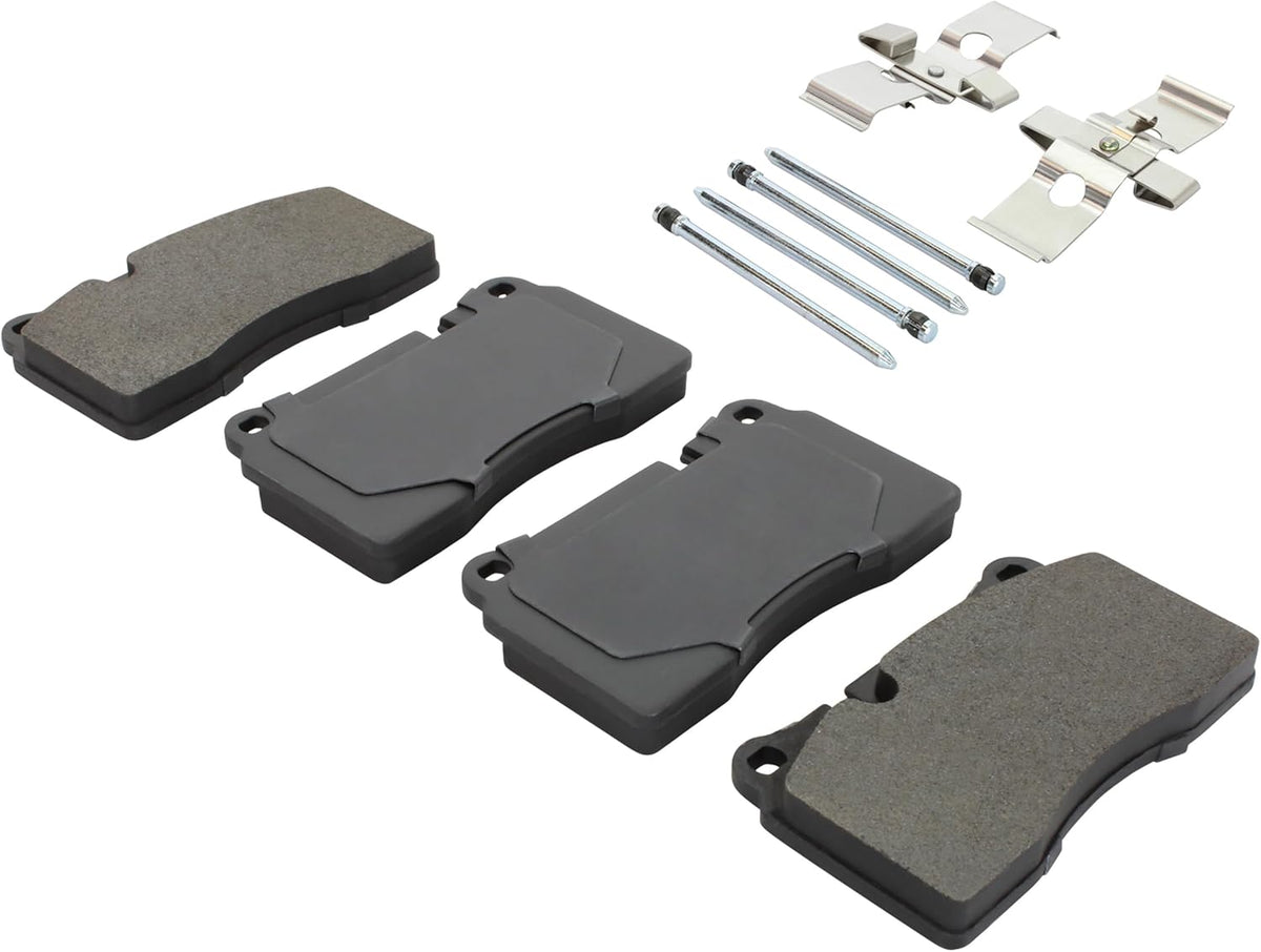 Premium Semi-Metallic Front Brake Pads (1001-1129M) Compatible with Ferrari 612 Scaglietti 2011-2005, Volkswagen Touareg 2018-2006