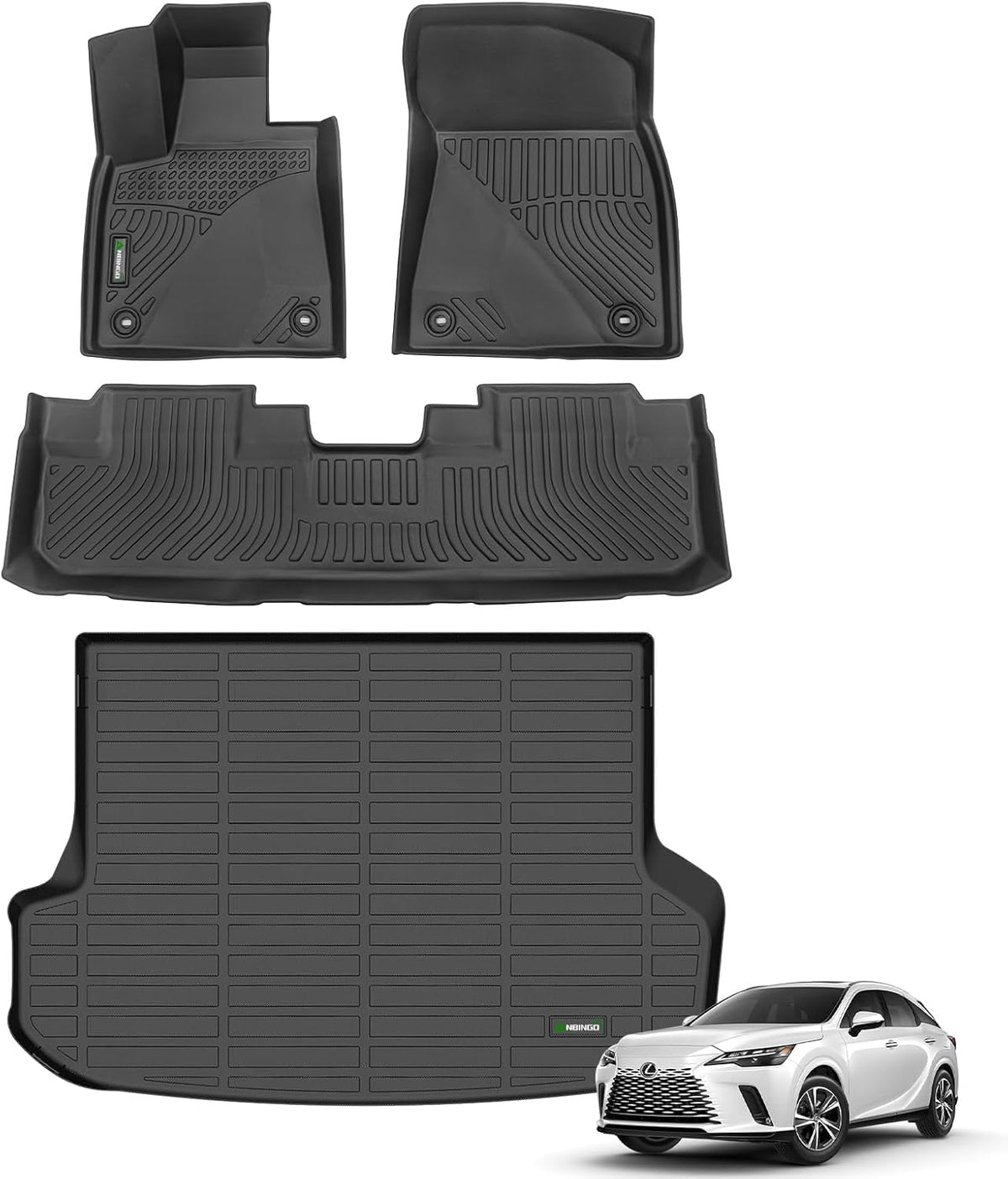 ANBINGO®-Floor Mats & Cargo Liner for 2016-2022 Lexus RX RX350 RX450h (Not for RXL) All Weather Protection TPE Anti-Slip Automotive Full Set Custom Car Mats Accessories - Black