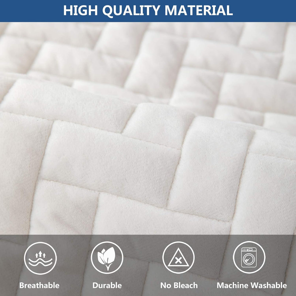 Eismodra Couch Cover,Sectional Couch Covers,Sofa Covers for 3 Cushion Couch,Anti-Slip Sofa Slipcovers for Dogs Cats Kids Loveseat Recliner L Shaped Armrest Backrest,White 43''x82''(Only 1 Piece)