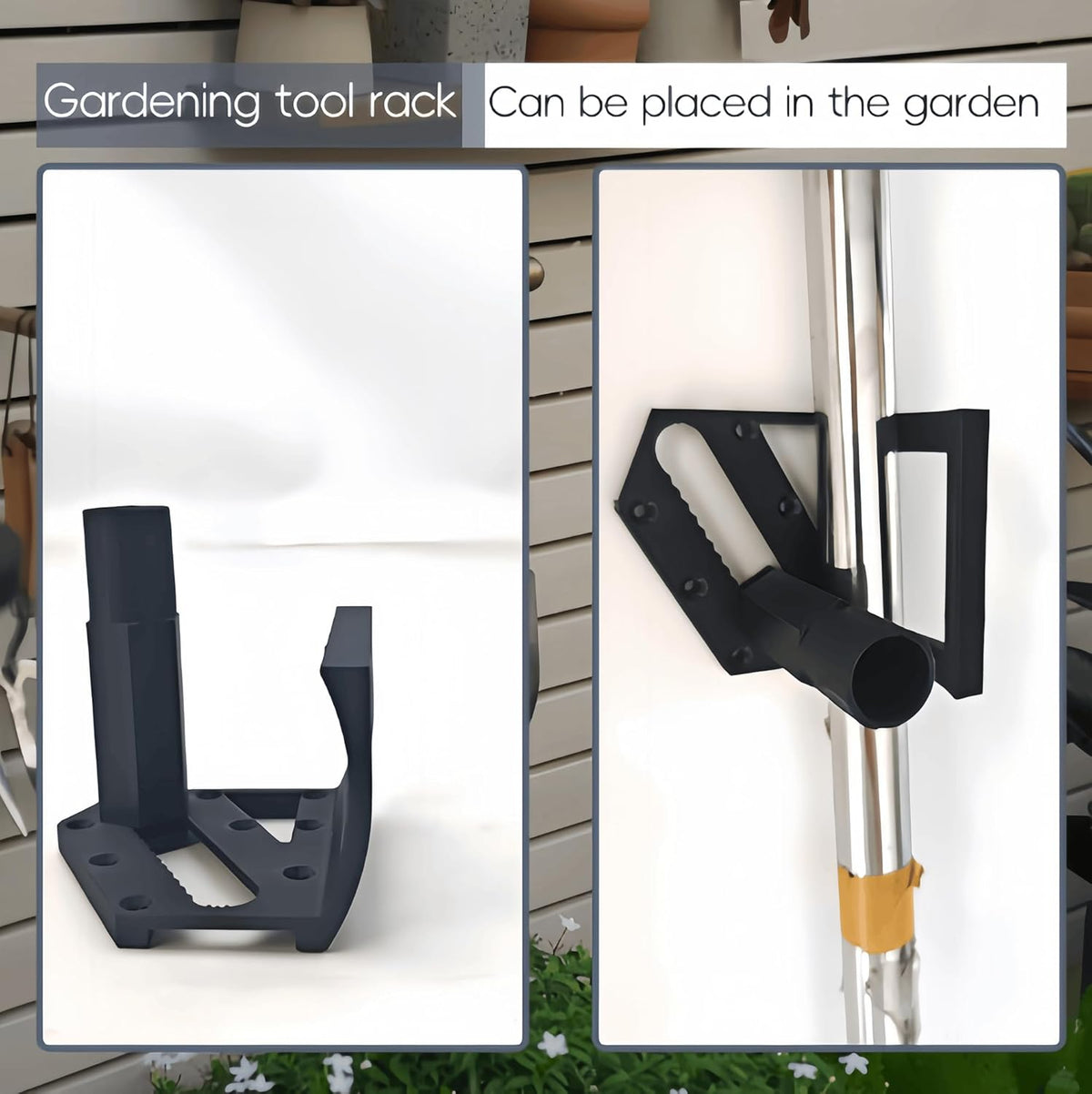 Garden Tool Rack Wall Mounted - Thickened ABS Plastic Organizer, Heavy Duty, 8 Nails Included, for Garage Kitchen Bathroom Storage