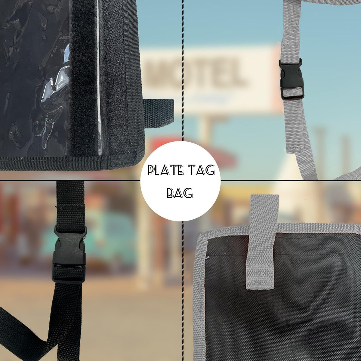 License Plate Holder with Hanging Strap, Test Drive Tag Bag, Dealer Plates License Frame Cover, for Car SUV Truck (Grey, 5)