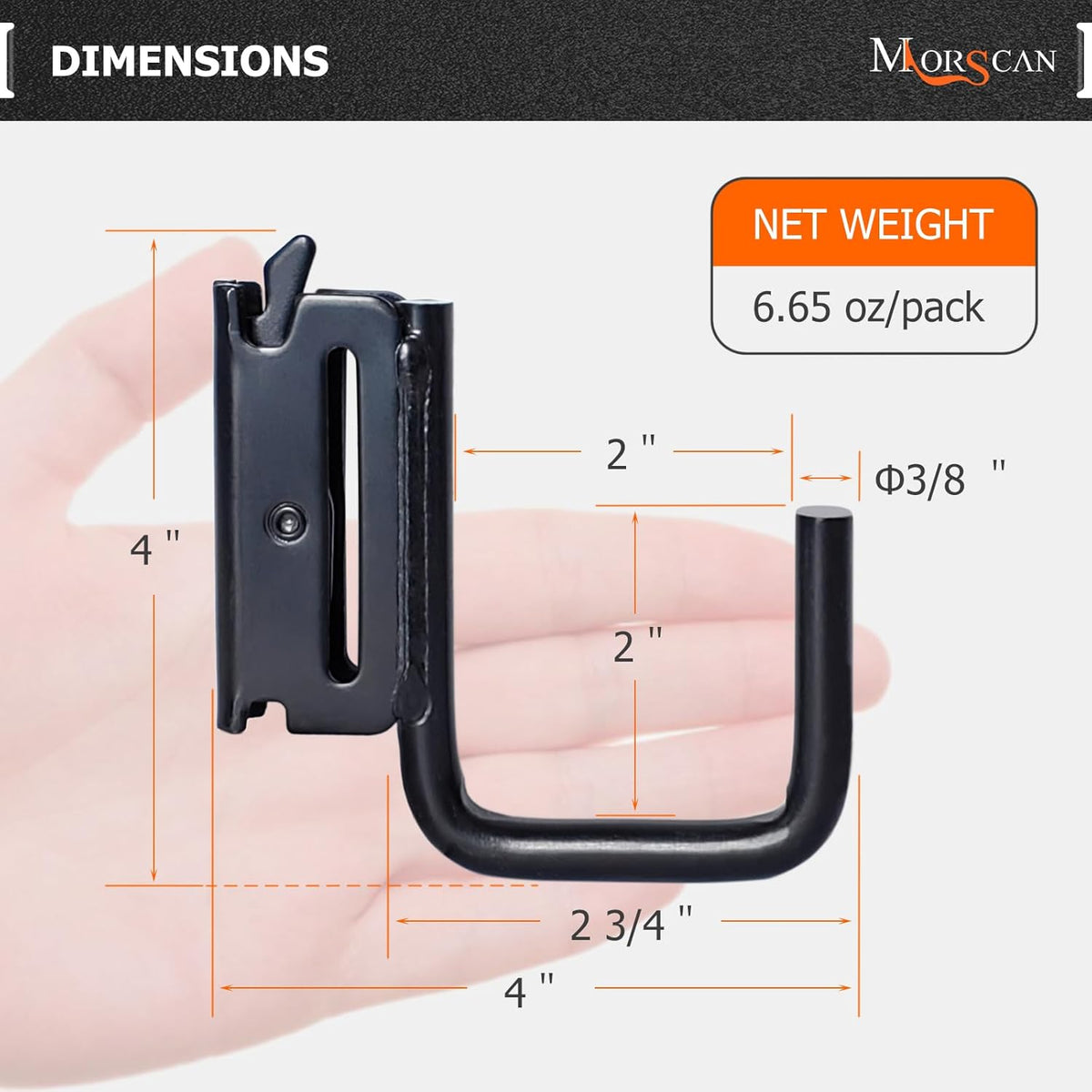 10 Pack 2" E Track J Hooks Heavy Duty Black Steel E-Track Tie Down Accessories for Box Truck, Enclosed Trailer, Garage, Vans, Warehouse, Workshop