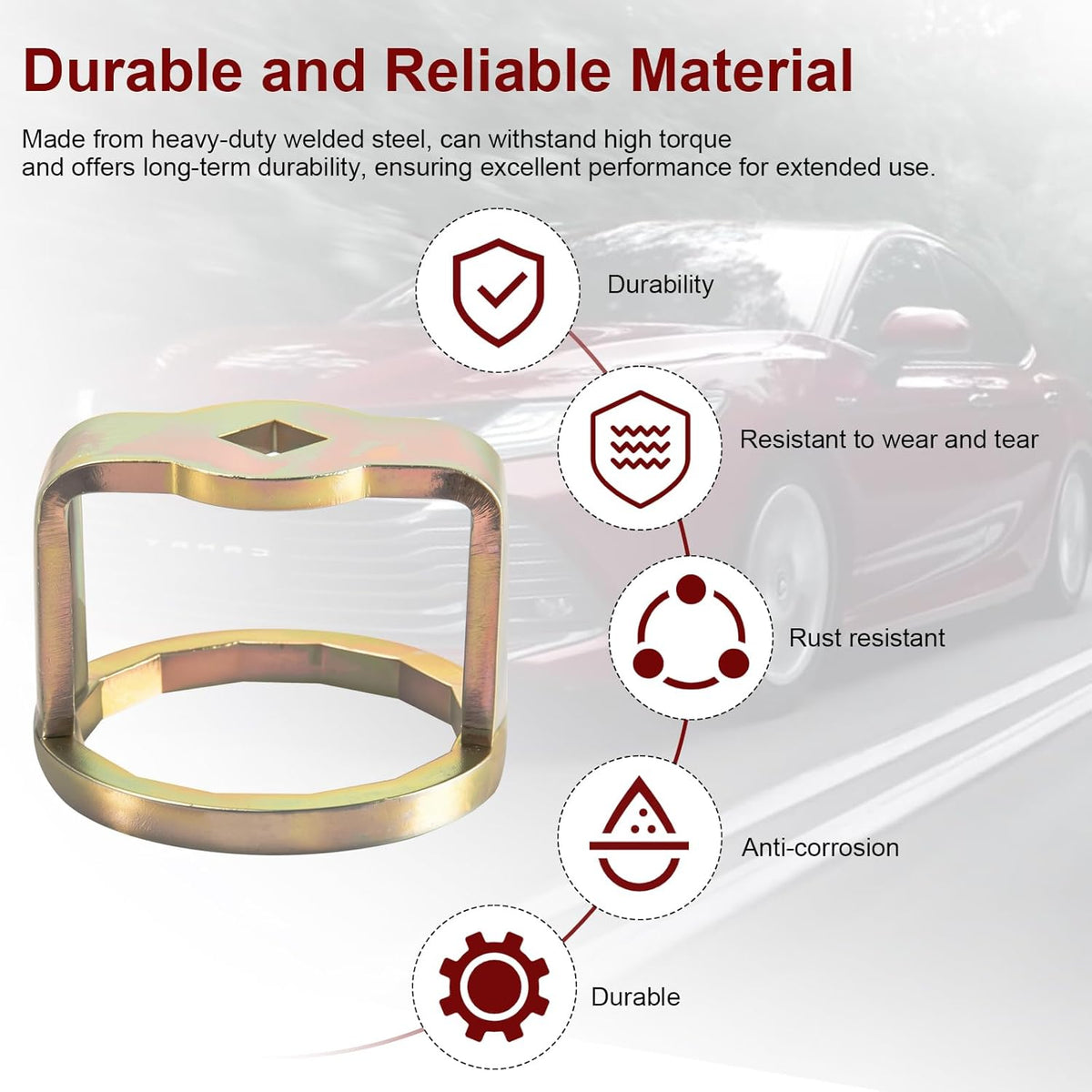 1726 Oil Filter Wrench Removal Tool Compatible with Toyota Nissan, Honda, Lexus, Scion 4, 6, 8 Cylinder Engines, Canister Oil Filter Socket Wrench 64mm X 14 Flute Oil Filter Cup