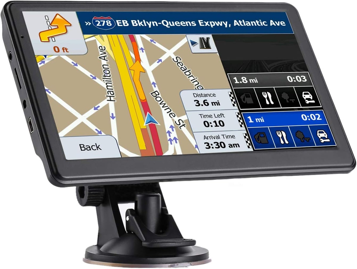 GPS Navigator for Car, Latest 2025 Map 7 inch Touch Screen Car GPS 256-16GB, Voice Turn Direction Guidance, Support Speed and Red Light Warning, Pre-Installed North America Lifetime map Free Update