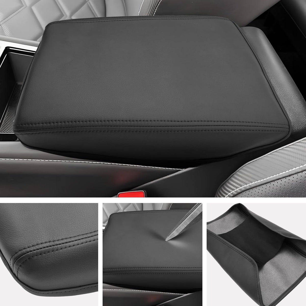 SXCY for 2024 2025 VW Atlas Armrest Cover for Volkswagen Atlas 2024 2025 Console Cover 2025 Atlas Center Console Cover 2024 2025 Atlas SEL Premium R-Line Accessories Middle Console Cover