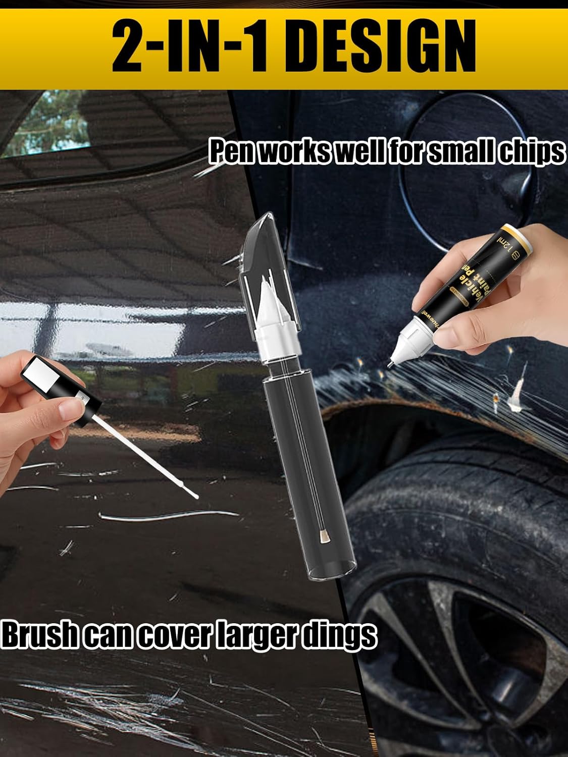 (LY9C) Ibis White Touch Up Paint Compatible with Audi, Exact Match Car Paint Pen Automotive Scratch Repair Remover Kit Quick & Easy Solution for Vehicle Chips and Nicks