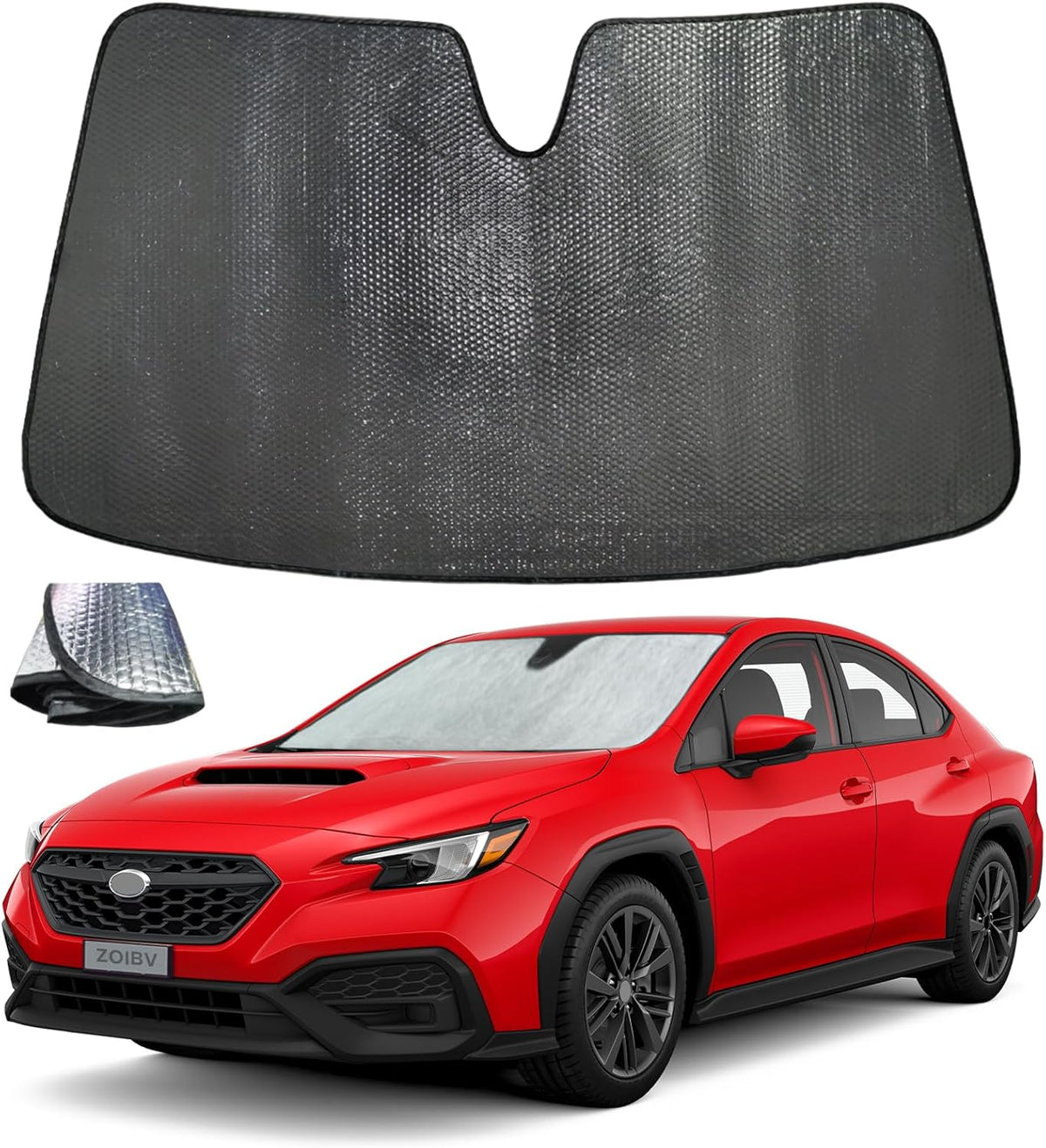 Windshield Sun Shade for 2017-2025 Subaru Impreza WRX Sedan Impreza WRX Hatchback WRX STI - 5-Layer Bubble Foldable Front Window Shade Sun Visor Accessories - Blocks Heat & UV Rays