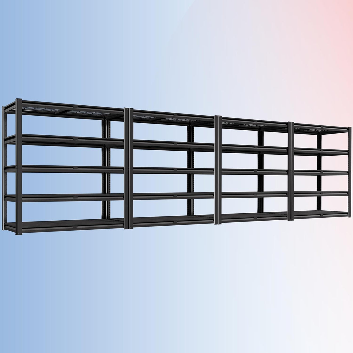 PrimeZone 72" H X 48" W X 18" D Heavy Duty Garage Shelving 5 Tier 2500 LBS Storage Shelves Adjustable Industrial Metal Wire Shelf Unit for Garage,Basement,Pantry,Warehouse,Commercial 4Pack