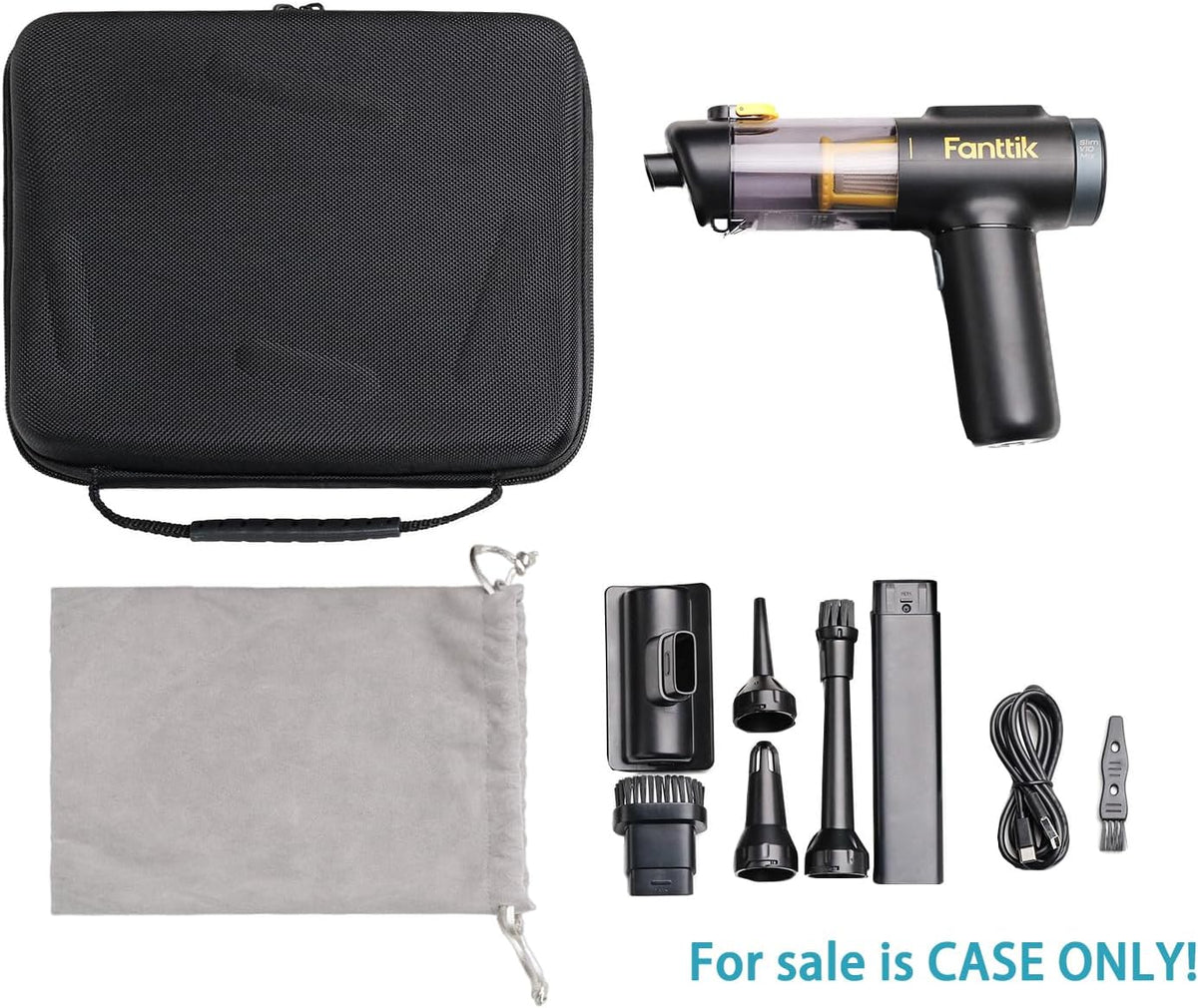 Hard Protective Travel Case Replacement, Compatible with L Shaped Cordless Car Vacuum