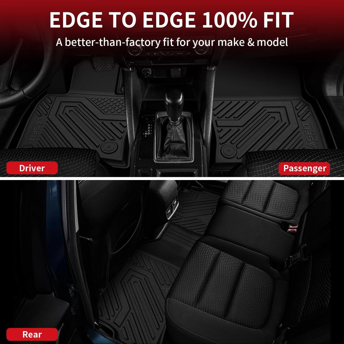 LASFIT Floor Mats & Cargo Mat Fit for Mazda CX5 2025-2017, Custom Fit TPE All Weather 2025 2024 2023 2022 2021 2020 2019 2018 2017 Floor Mats & Trunk Liner Full Set Car Mats for Mazda CX-5, Black
