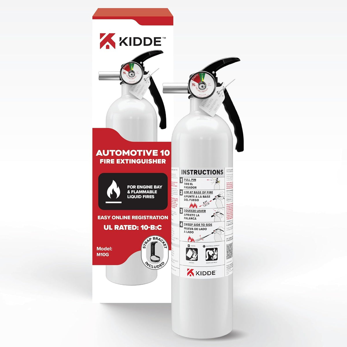 Kidde Fire Extinguisher for Vehicles, Cars, Trucks, Single-Use 10BC