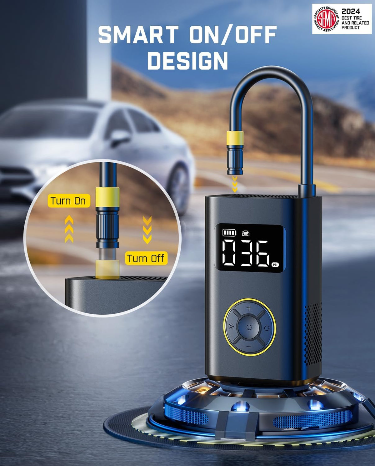 Fanttik X9 Pro Portable Tire Inflator for Compact Car, 1Min Fast Inflate Electric Bike Pump with Digital Tire Pressure Gauge, 150PSI Air Compressor for Electric Bikes, Motorcycle, Ball
