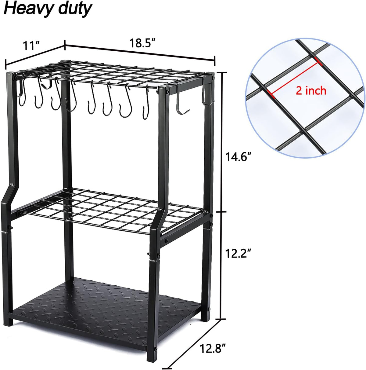 Garden Tool Organizer,Yard Tool Rack Heavy Duty,Free Standing for Garage Corner,Garage Organization,Garage Organizers and Storage,Garden Tool Holder for Lawn,Shed,Outdoor,Metal