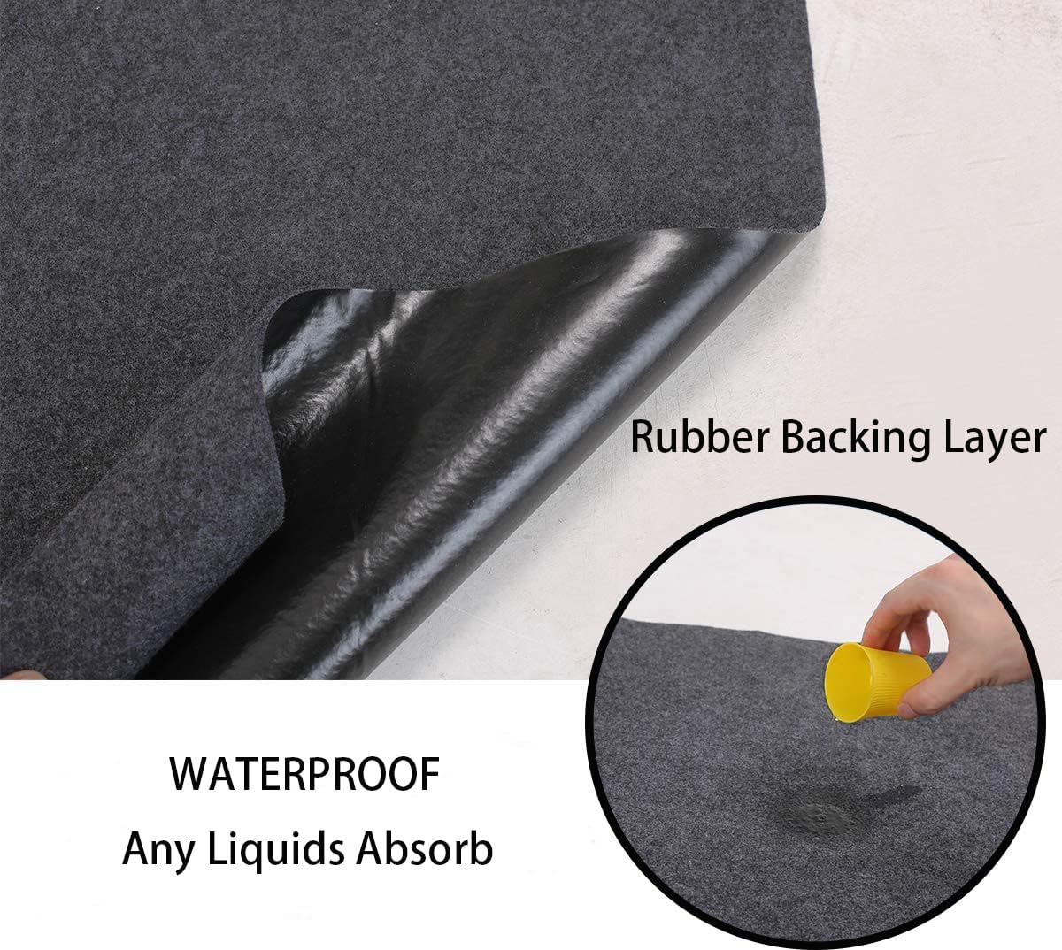 Large Motorcycle Mat Under Car Washable Garage Mats Oil Absorbent Pad Rubber Backing Layer Garage Mats Under Car Protects Floor from Spills, Drips, Splashes and Stains Oil Drip Pan (59x72 In)