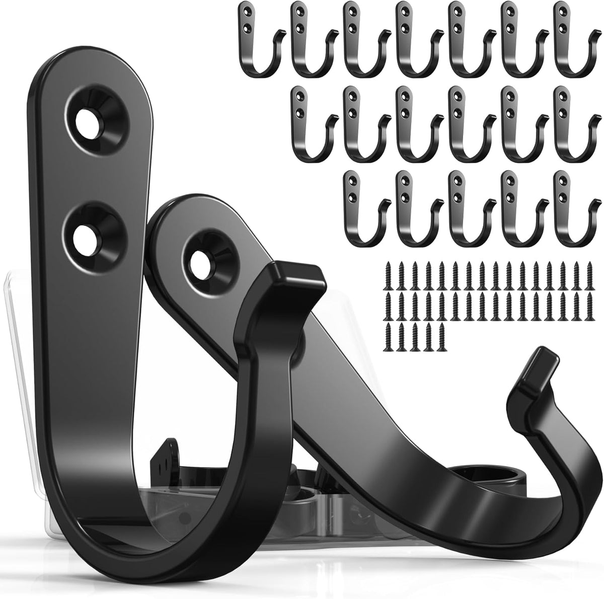 20PCS Wall Hooks for hanging, Metal Wall Hooks for Coats, Coat hooks for Wall, Heavy Duty Single Prong Wall Hooks With 40 Pieces Screws for Hanging Coats，Towel，Backpack，Hat, Dog Leashes，Coffee Mug