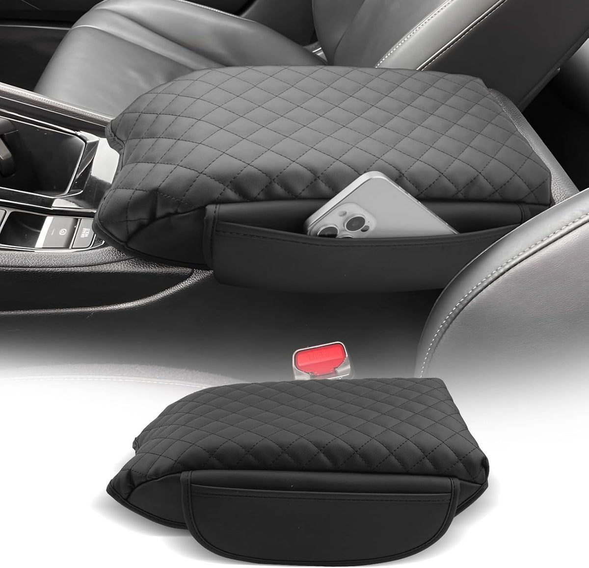 CDEFG for Honda Accord 2023-2025 Center Console Cover Armrest Box Cover for Accord (LX,SE) 2023 2024 2025 Accessories Console Arm Rest Protector 2 Side Pocket