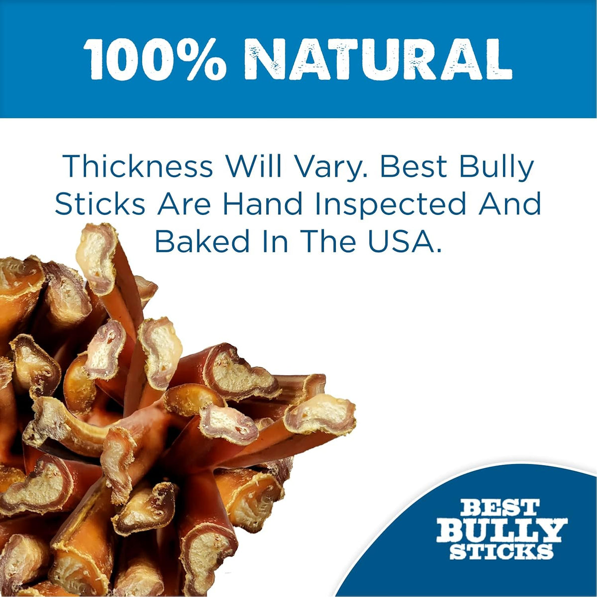 Best Bully Sticks 12 Inch Bully Sticks for Dogs - 3 Count (Pack of 1) - Natural, Easily Digestible, 100% Grass-Fed Beef, Grain and Rawhide Free - Trial Size