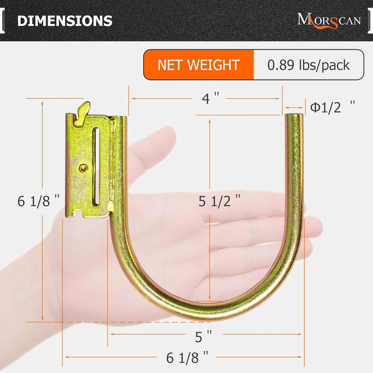 4 Pack 4" E Track J Hooks Heavy Duty Galvanized Steel E-Track Tie Down Accessories for Box Truck, Enclosed Trailer, Garage, Vans, Warehouse, Workshop