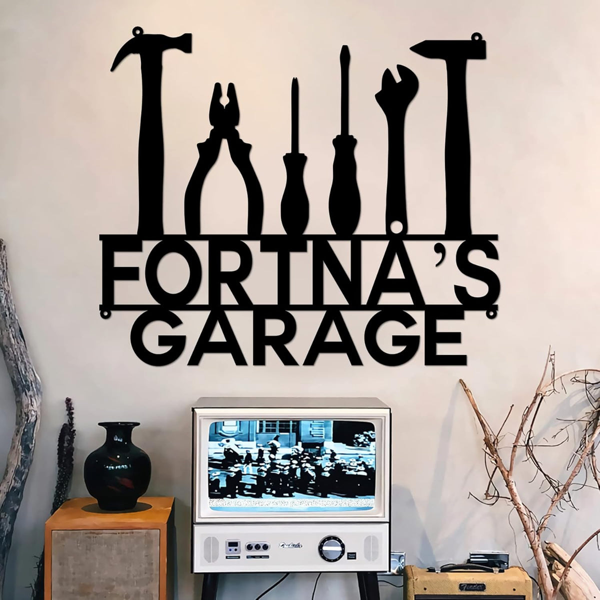Personalized Dad's Garage Metal Sign - Papa's Workshop Gift Shop Sign For Mechanics