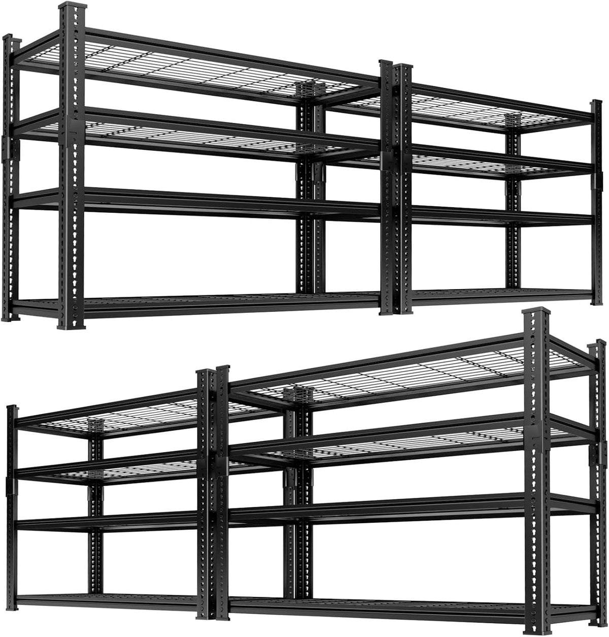Storage Shelves 4PCS, Garage Shelving Heavy Duty 1920LBS Capacity, 36"L x 16"W x 60"H Adjustable Metal Shelving Organizer Wire Rack, 4 Tier Utility Shelf Unit for Pantry Closet Warehouse Organization
