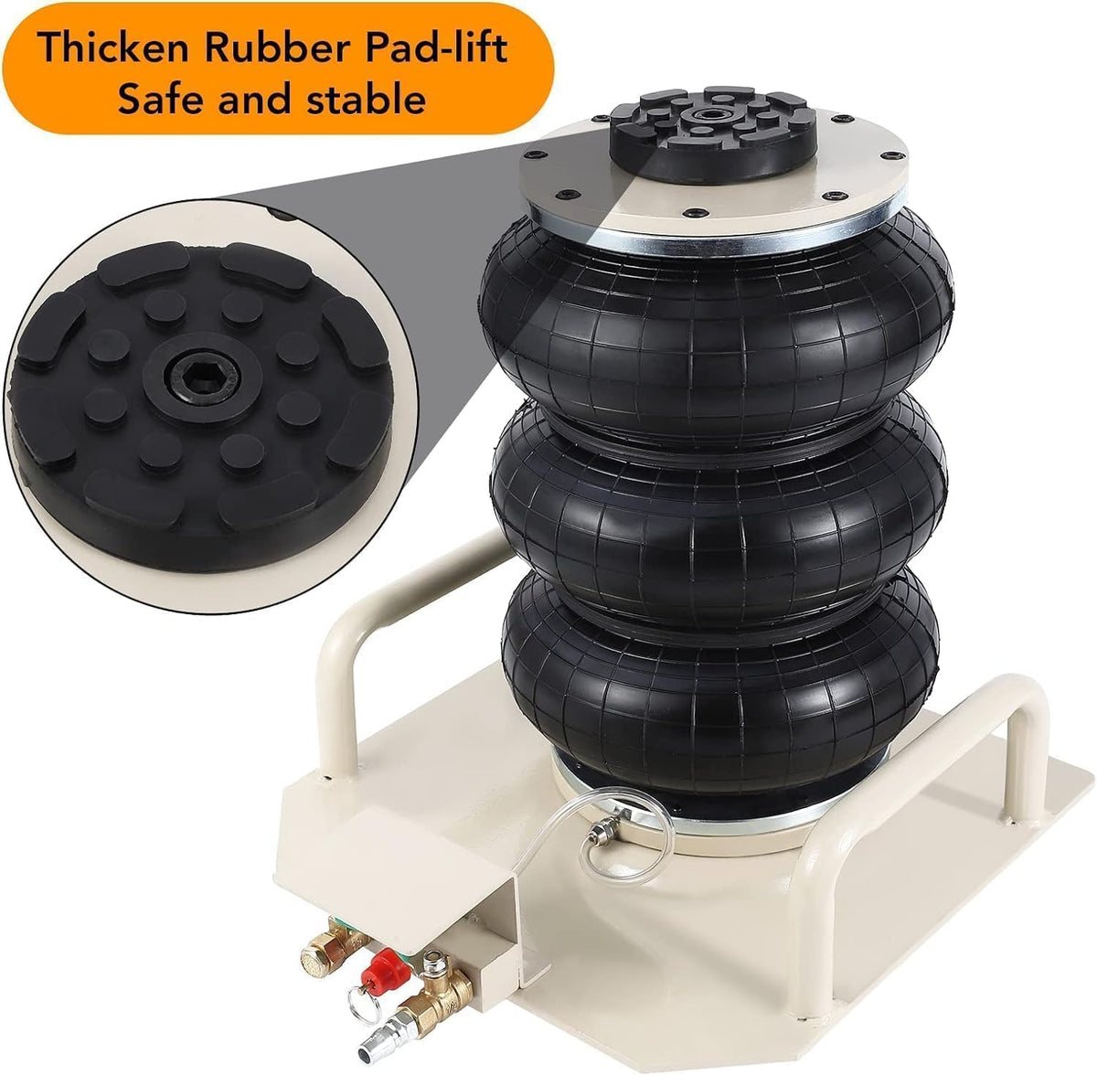 Air Jack,Heavy Duty 3 Ton/6600 lbs Air Bag Jack-3-Ply Pneumatic Lift up to 17.7 inch/450 mm for Cars/SUVs,Portable with Two Handles