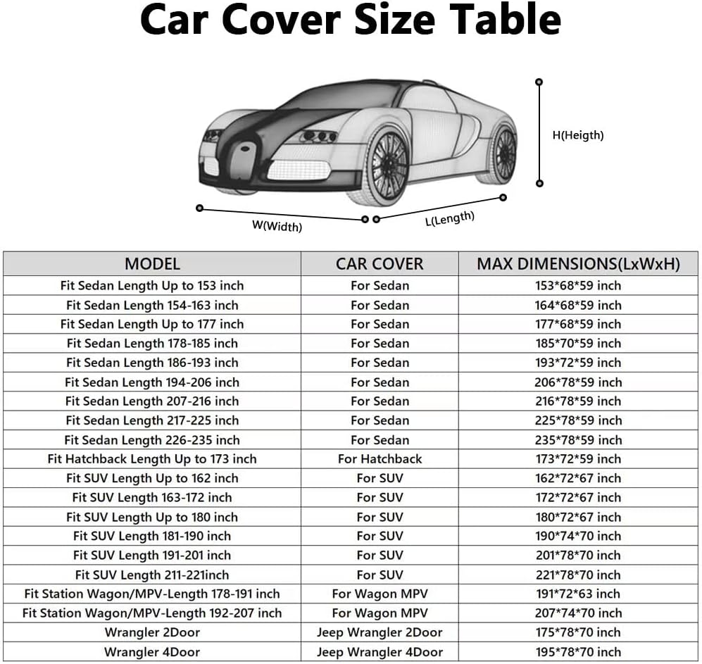 MORNYRAY Waterproof Car Cover All Weather Snowproof UV Protection Windproof Outdoor Full Truck Cover, Universal Fit for (Fit Truck Length Up to 210 inch,All Silvery)