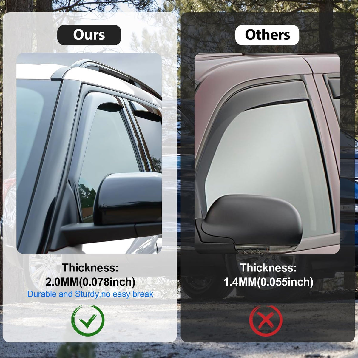 Nilight Vent Window Visors for Toyota Venza 2021 2022 2023 2024 2025, in-Channel Rain Guards, Original Window Deflectors-4PCS