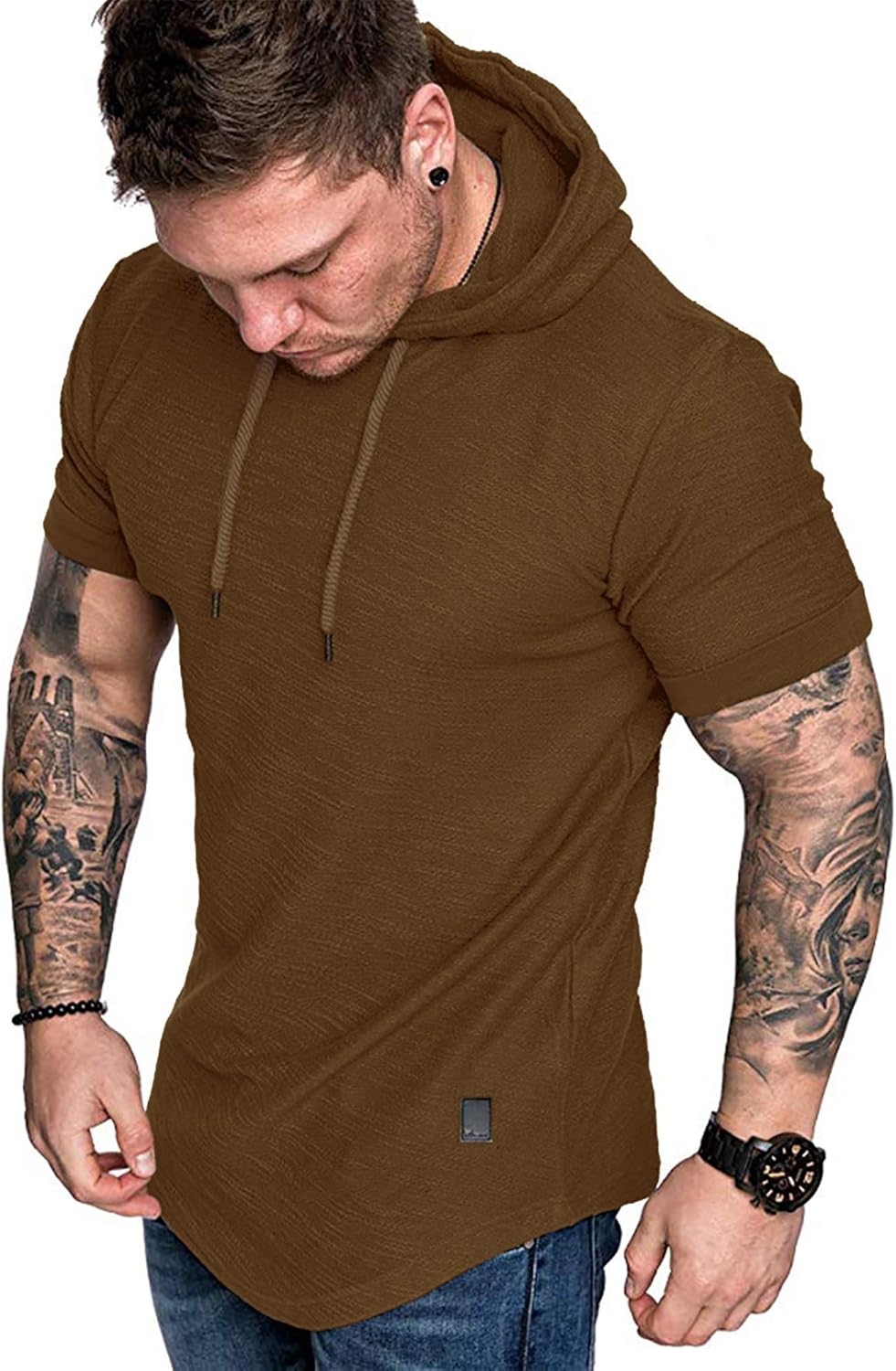 Lexiart Mens Fashion Athletic Hoodies Sport Sweatshirt Solid Color Fleece Pullover