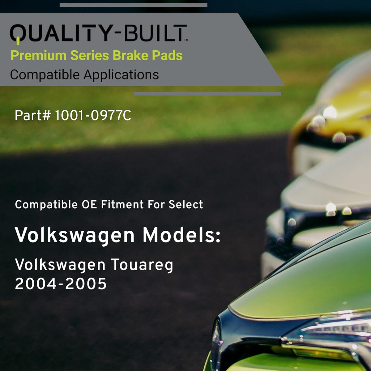 Premium Ceramic Front Brake Pads (1001-0977C) Compatible with Volkswagen Touareg 2004-2005